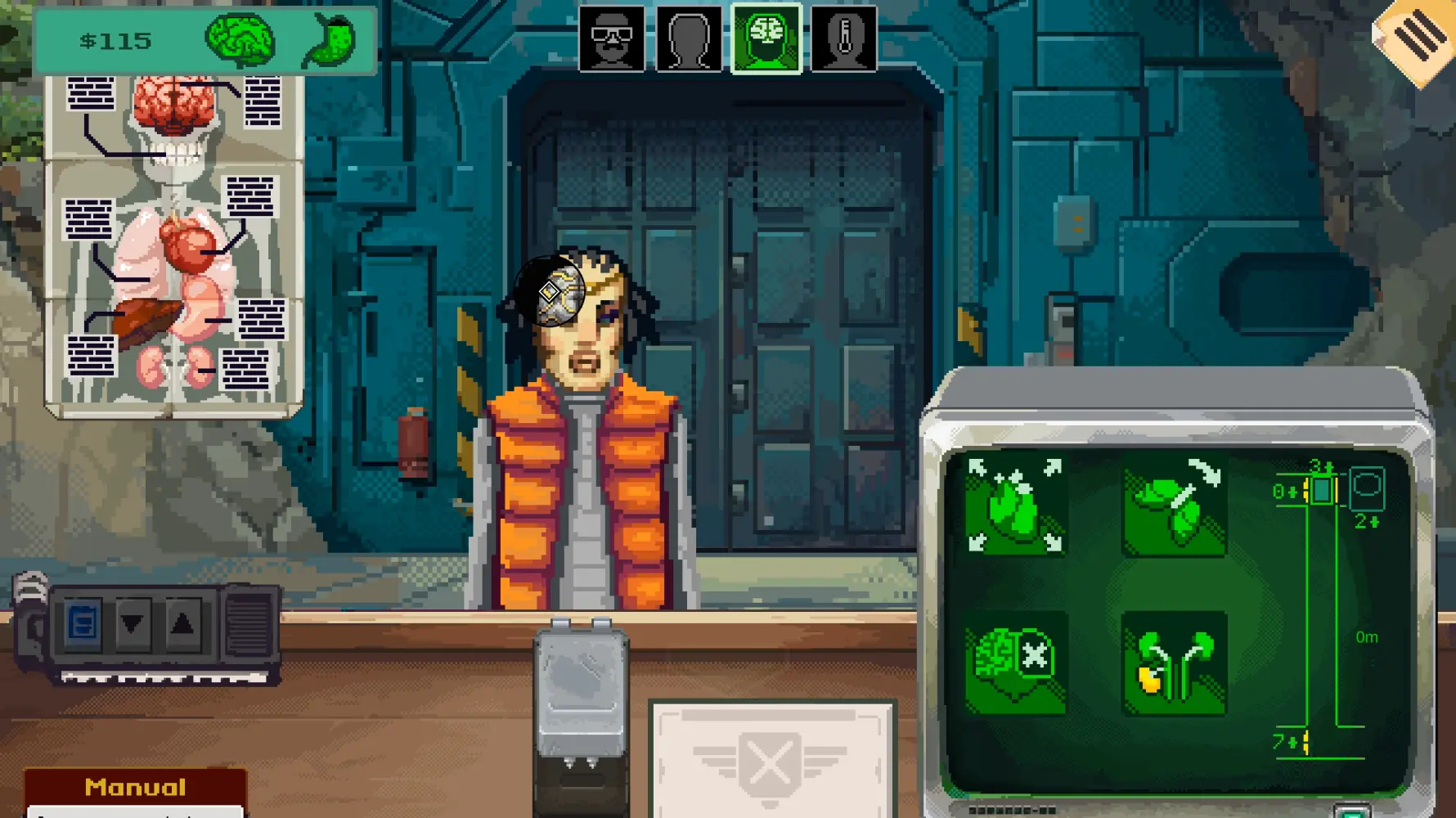 Security 51 checkpoint using an X-ray image to inspect a visitor at the elevator